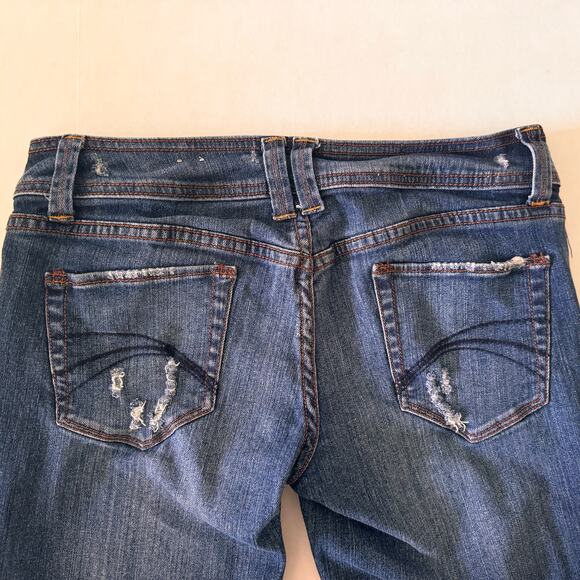 Decree Denim Shorts Jorts Capri Pants Ladies Juniors 9 Distressed Destroyed - Picture 5 of 11